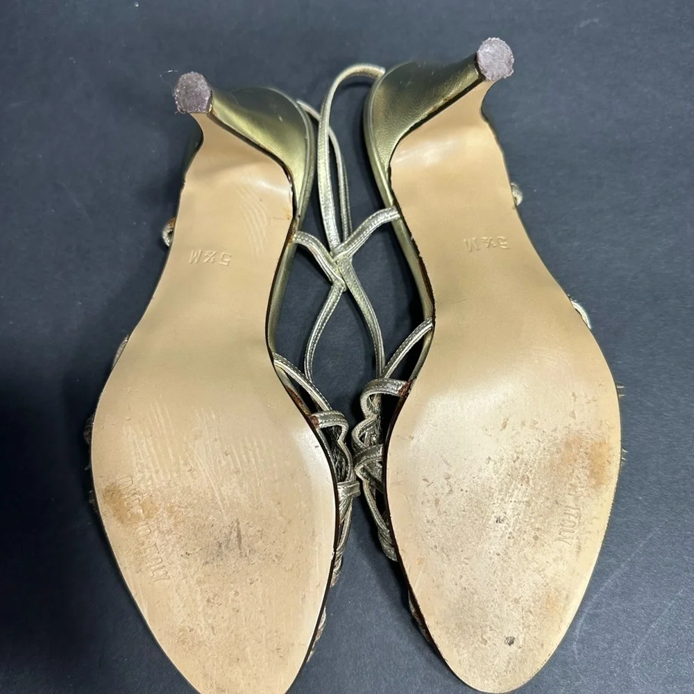 GARaLOMI Gold Strappy Heels size 6.5 pre owned Exellent condition